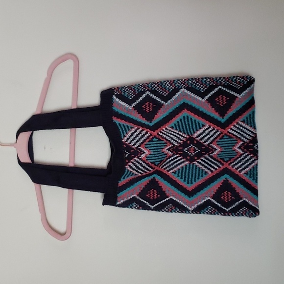 Knit multicolor tote bag. - Picture 1 of 5